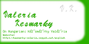 valeria kesmarky business card